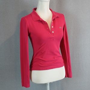 Lacoste Red Long Sleeve Polo Shirt sz 36